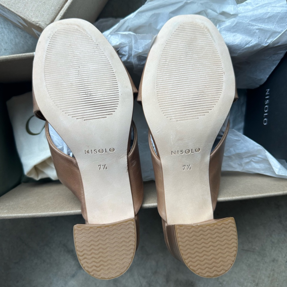 NEW IN BOX! Nisolo Tan Leather Mules - Picture 16 of 16